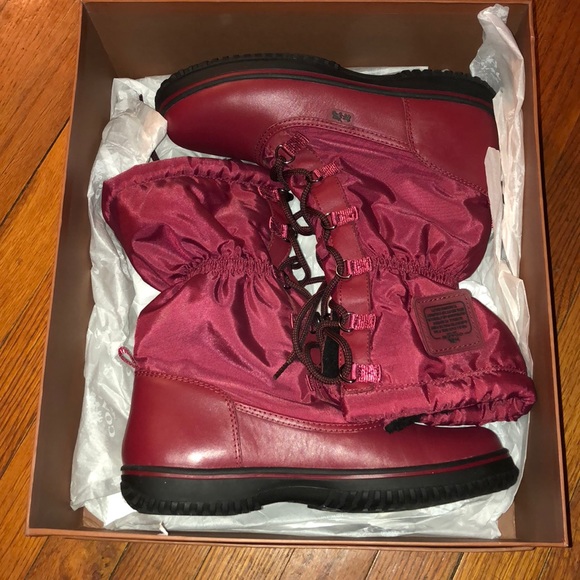 Coach Shoes - Coach boots red 8.5 sage nylon